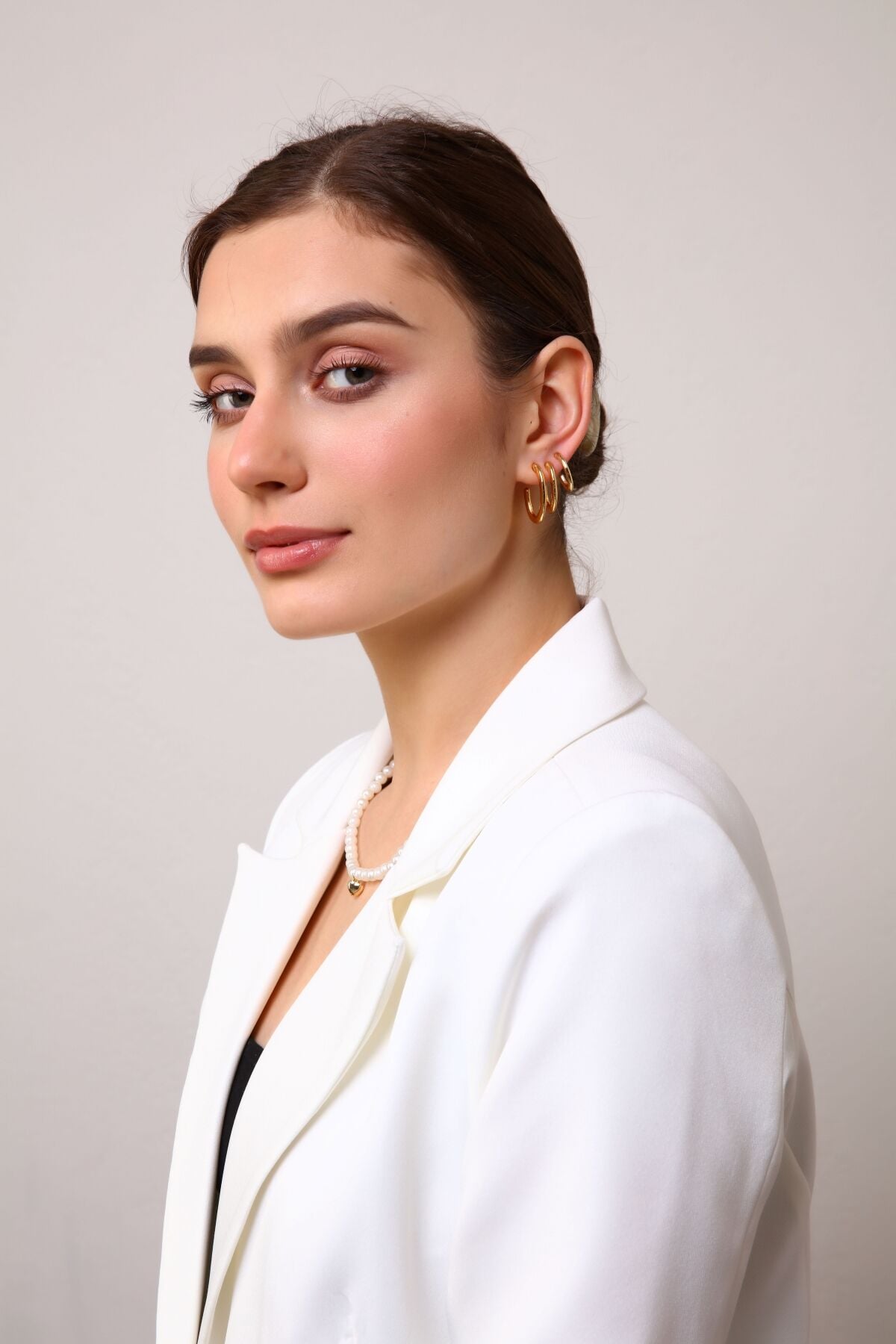 Kadın Gold Renk Oval 3'lü Küpe GOLD - Tek Ebat