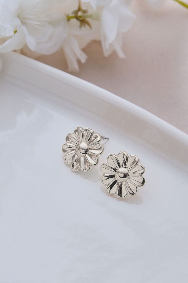 Silver Mini Papatya Küpe