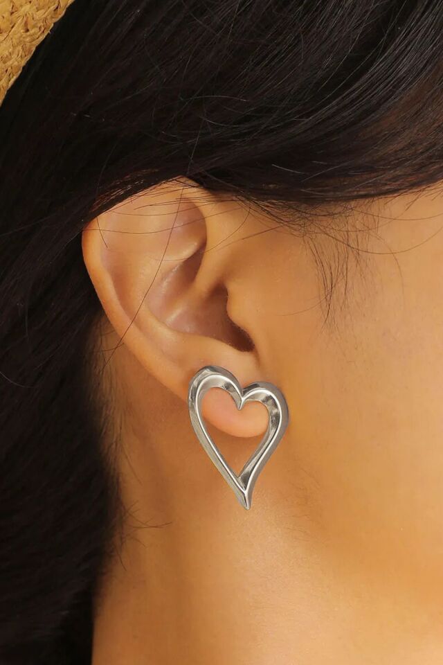 Silver Küçük Kalp Minimal Küpe