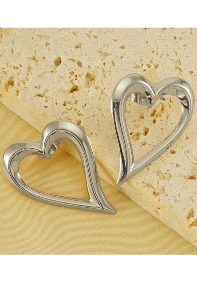 Silver Küçük Kalp Minimal Küpe