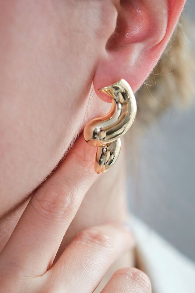 Altın Kaplama Spin Küpe