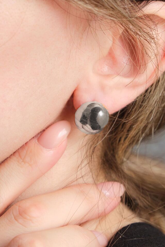 Silver Parlak Damlacık Küpe