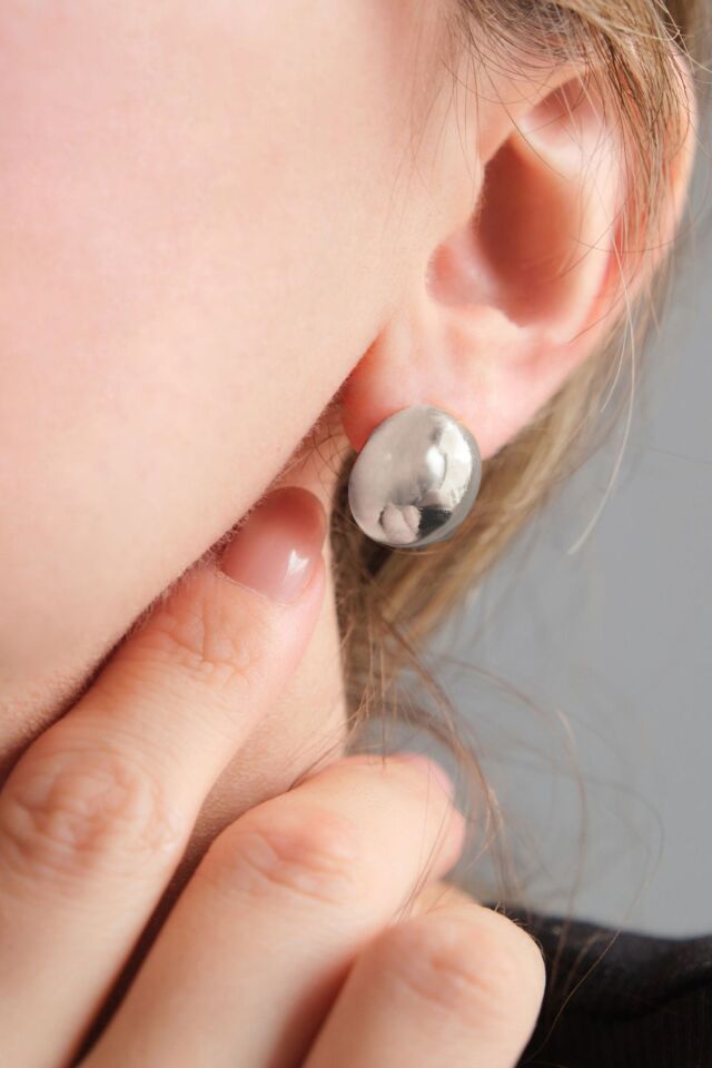 Silver Parlak Damlacık Küpe