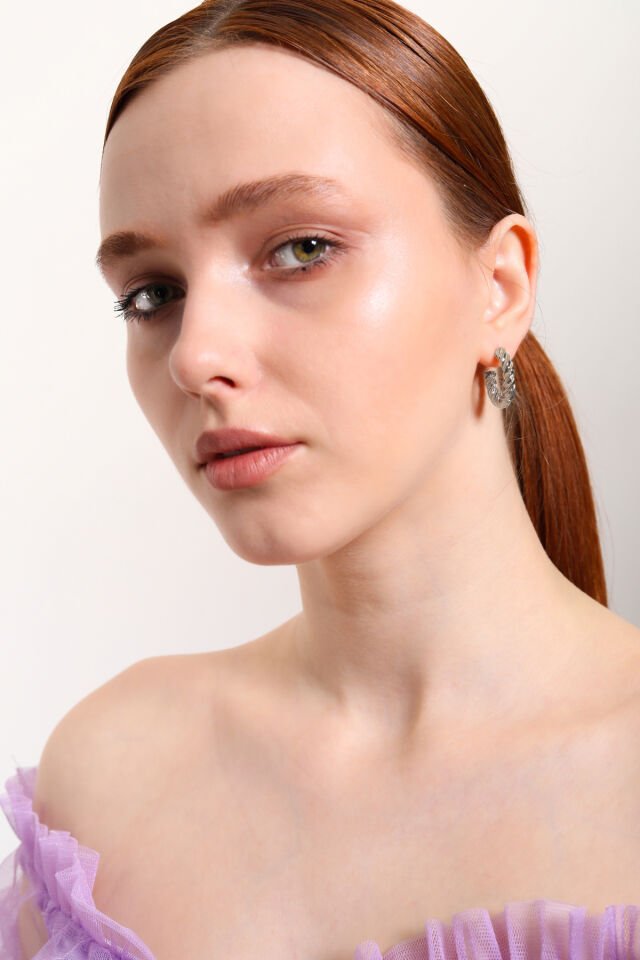 Gümüş Kaplama 2'li Kalın Burgu Küpe Seti