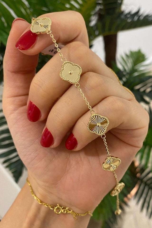 Gold Çizgili Premium Çelik Bileklik