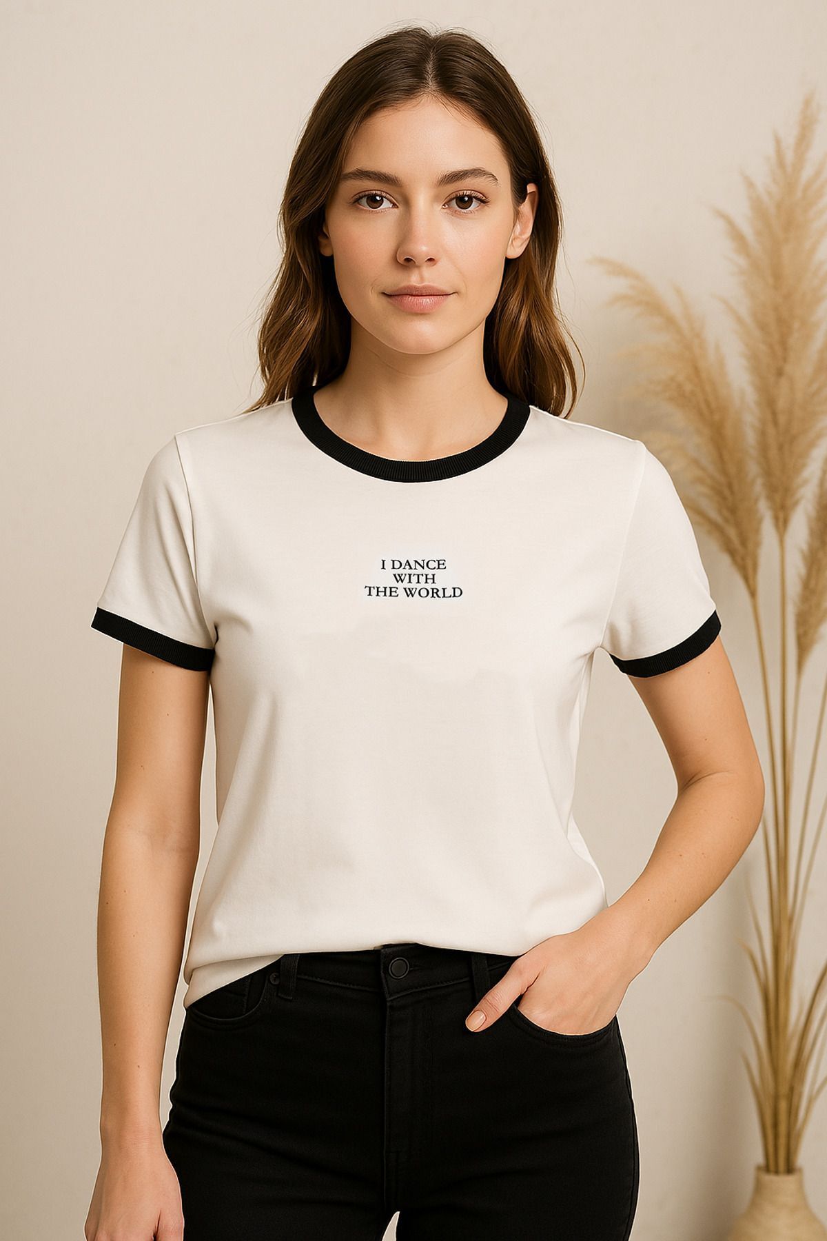 Dance Beyaz Soft Touch (Yumuşak Doku) Tişört