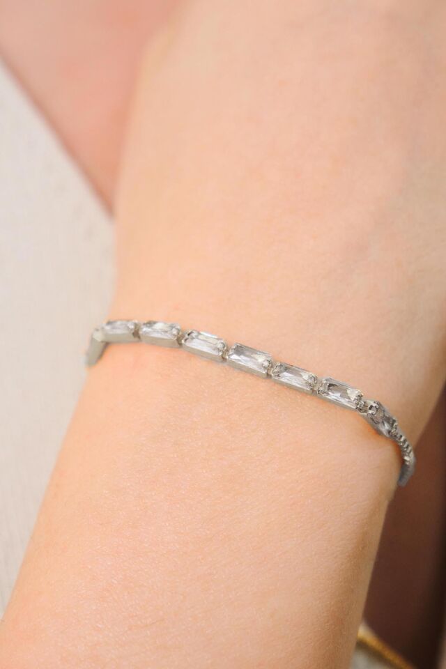 Gümüş Kaplama Baget Su yolu Ayarlanabilir Çelik Bileklik