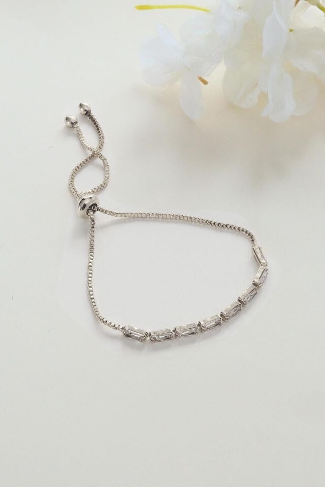 Gümüş Kaplama Baget Su yolu Ayarlanabilir Çelik Bileklik