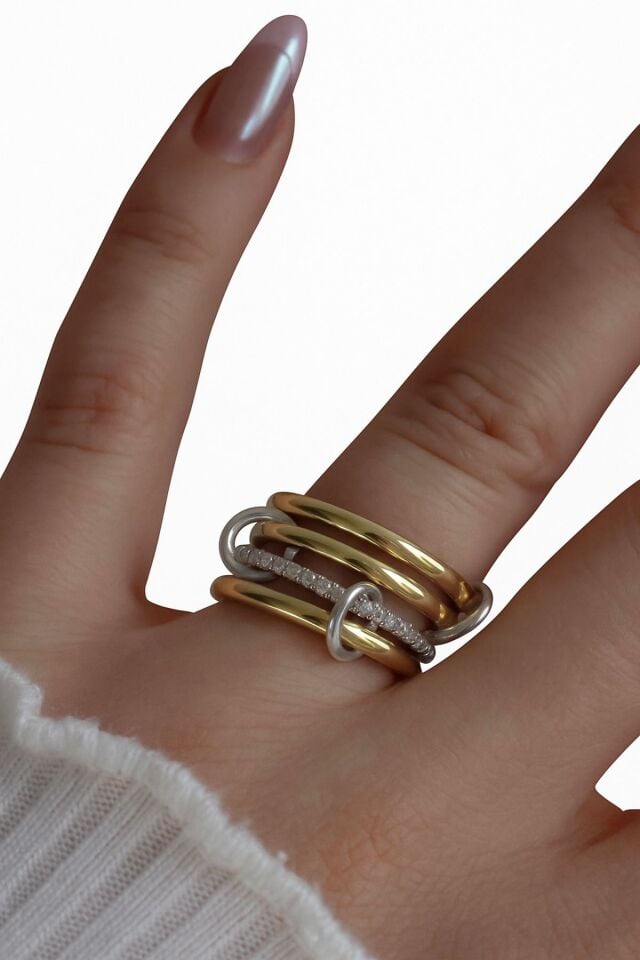 Zirkon Taşlı 4'lü Çelik Yüzük