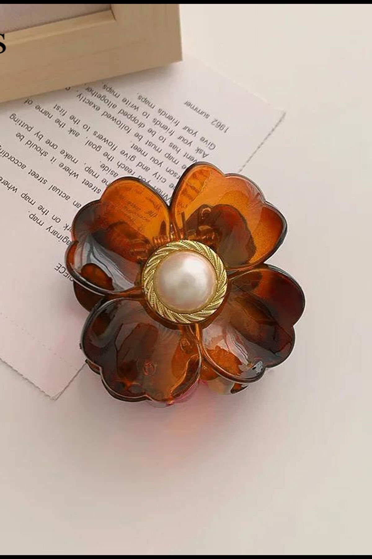 Ekay Renk İncili Çiçek Mandal Toka