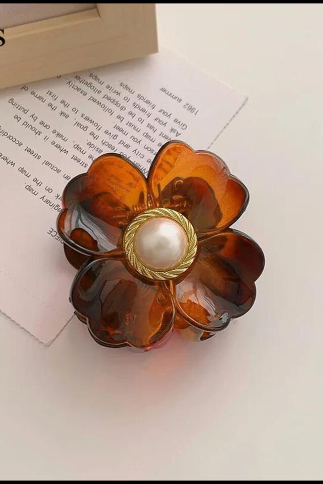 Ekay Renk İncili Çiçek Mandal Toka