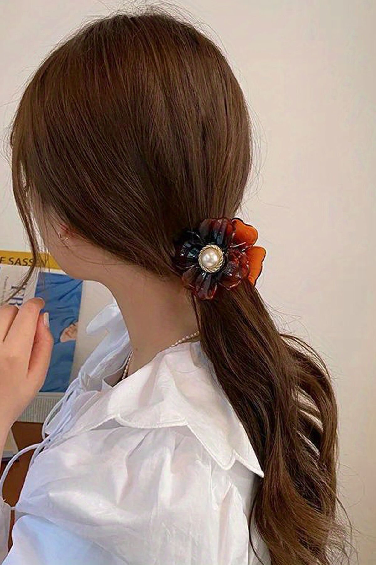 Ekay Renk İncili Çiçek Mandal Toka