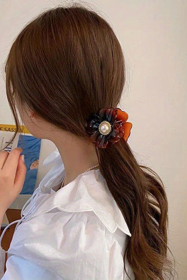 Ekay Renk İncili Çiçek Mandal Toka